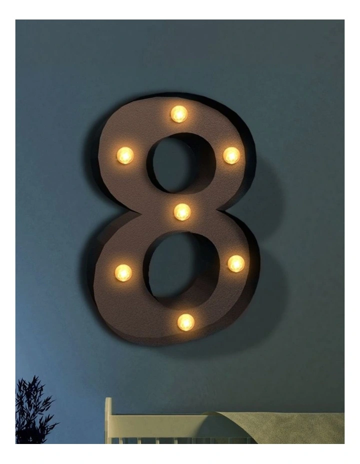 Traderight Group  LED Metal Number Lights Free Standing Hanging Marquee Event Party Decor Number 8 image 6