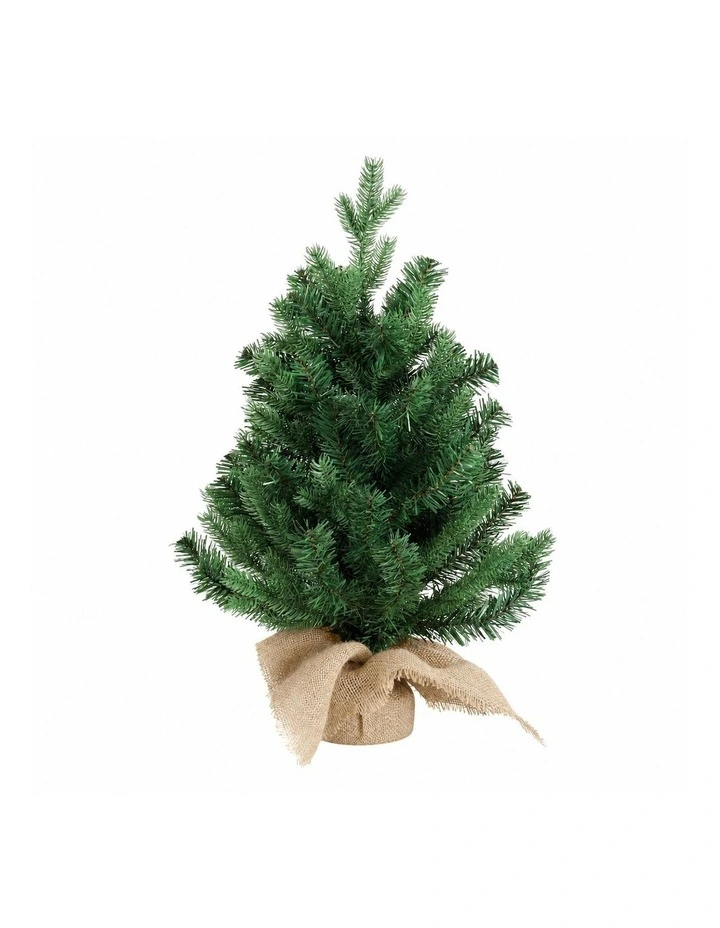 Santaco Christmas Tree 63cm Mini Xmas Tree 75 PVC Branches PVC Burlap Green image 1