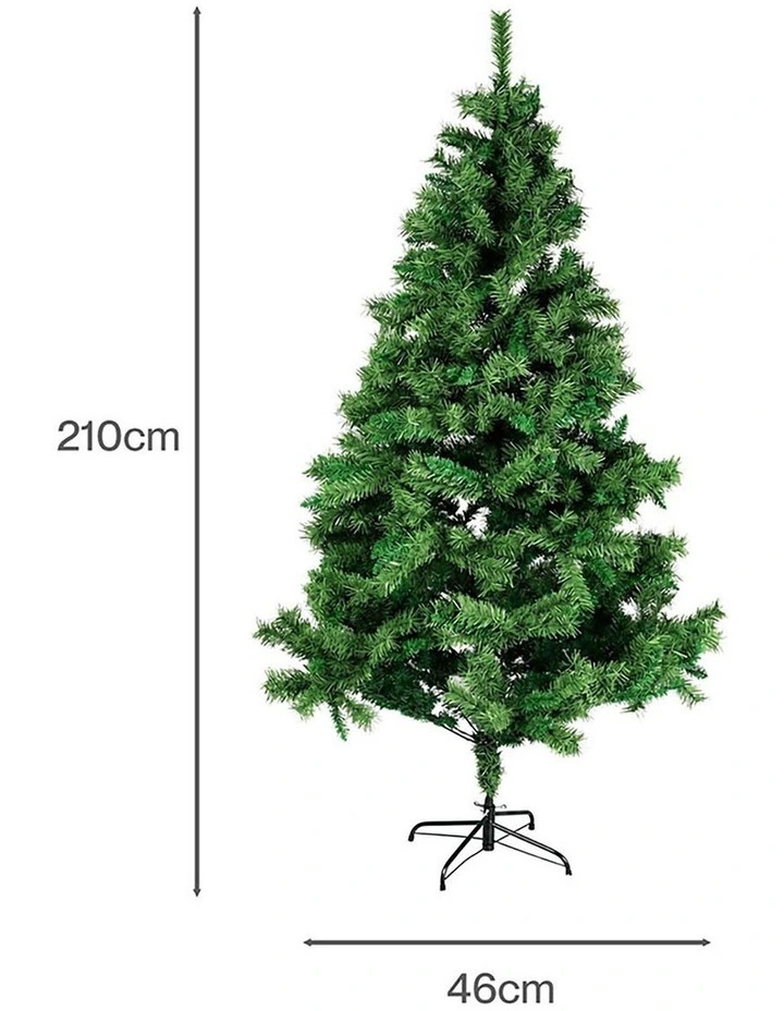 Santaco Christmas Tree 2.1m Slim PVC Xmas Tree with 797 Tips Green image 3