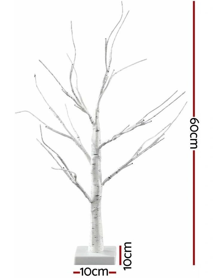 Jingle Jollys Lighted Branch Tree Christmas Decorations Warm White Christmas Lights 2 Pack 60cm image 2