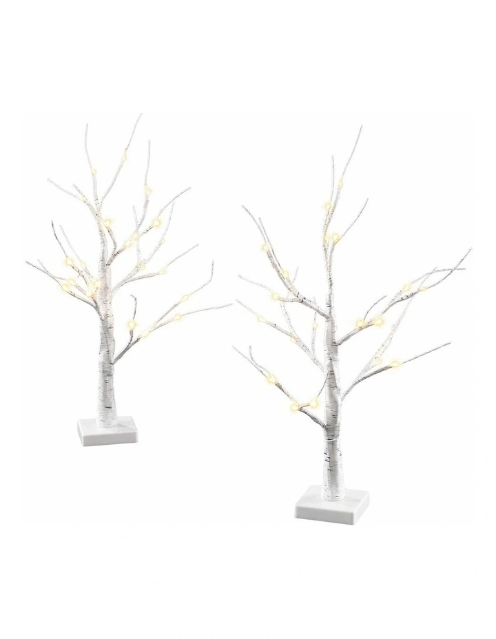 Jingle Jollys Lighted Branch Tree Christmas Decorations Warm White Christmas Lights 2 Pack 60cm image 3