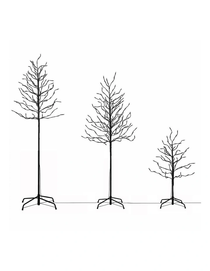 Jingle Jollys 3 Pack LED Christmas Tree Lighted Birch Tree Indoor Outdoor Xmas Decor Warm White image 3