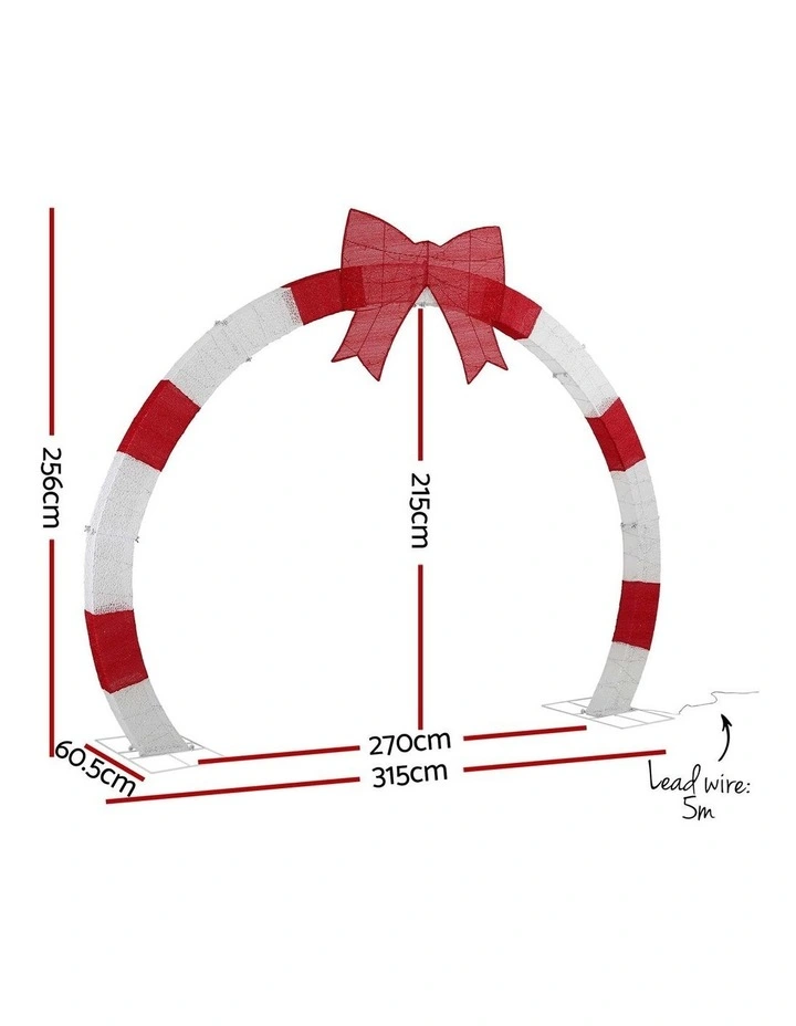 Jingle Jollys 2.5m Pre-Lit Christmas Arch Warm White LED Outdoor Garden Dcor image 2