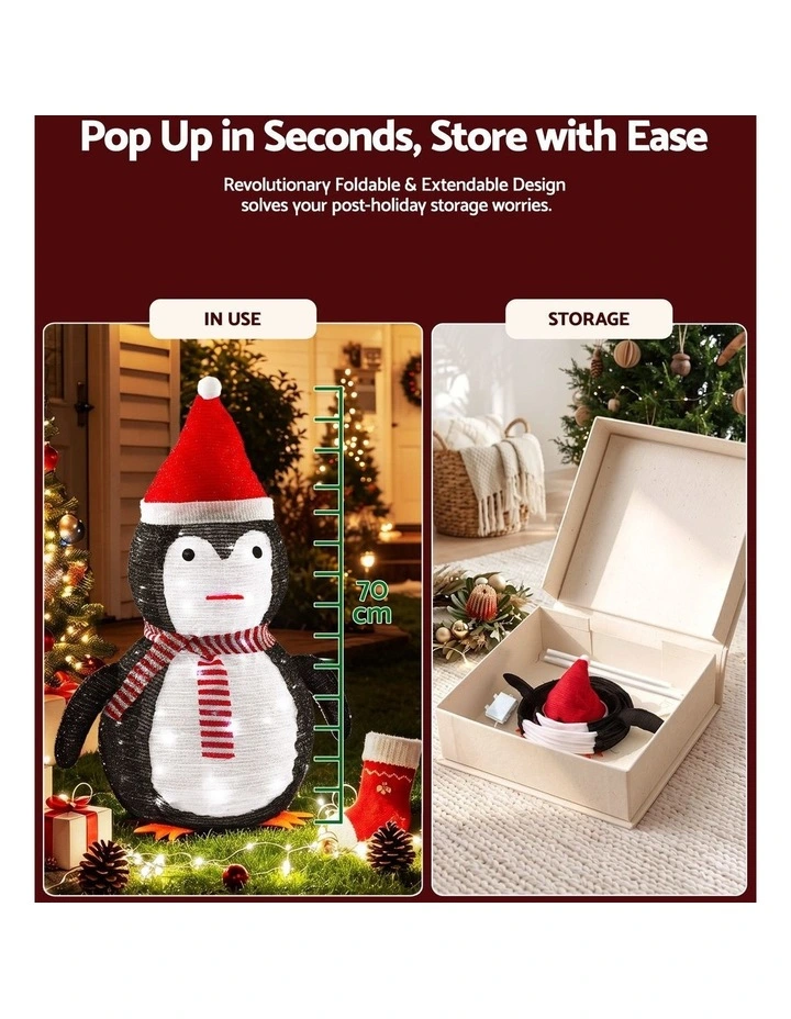 Jingle Jollys Christmas Penguin Light LED Christmas Decoration Pop Up Christmas Display 70cm image 5