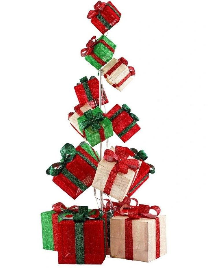 Jingle Jollys Christmas Decorations Lighted Gift Box Tower Christmas Lights Stackable 170cm image 3