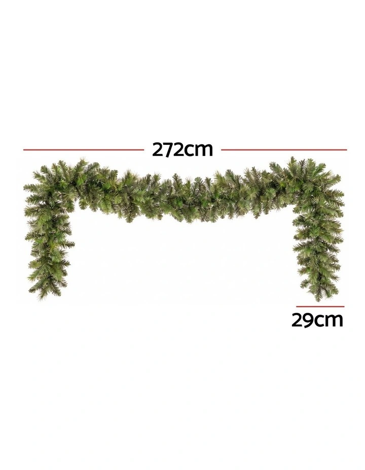 Jingle Jollys 2.7M Christmas Garland 8 Mode LED Lights Timing 200Tips Xmas Decor image 2