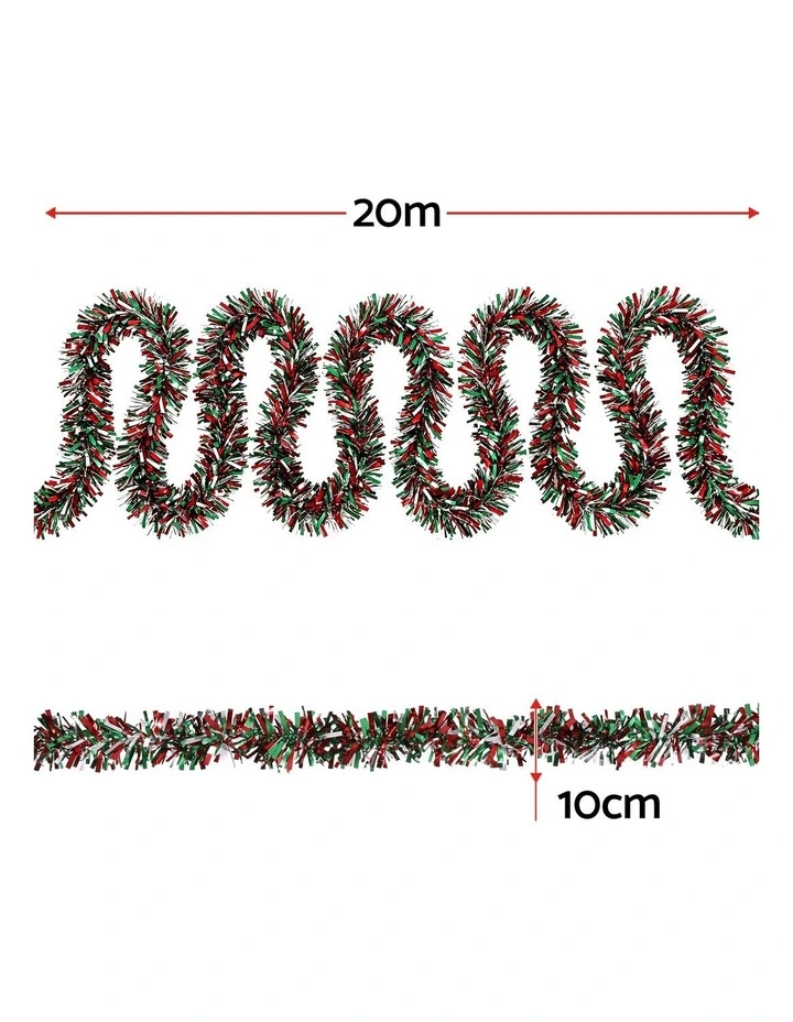 Jingle Jollys 20M Christmas Tinsel Garland Mixed Colors Xmas Party Decoration image 2