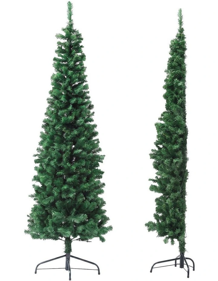Jingle Jollys 2.4m Pre-Lit Christmas Tree Slim Pencil Xmas Tree Corner Tree image 3