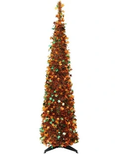 Jingle Jollys 160cm Pop Up Christmas Tree Artificial Christmas Tree Golden Maple Leaf