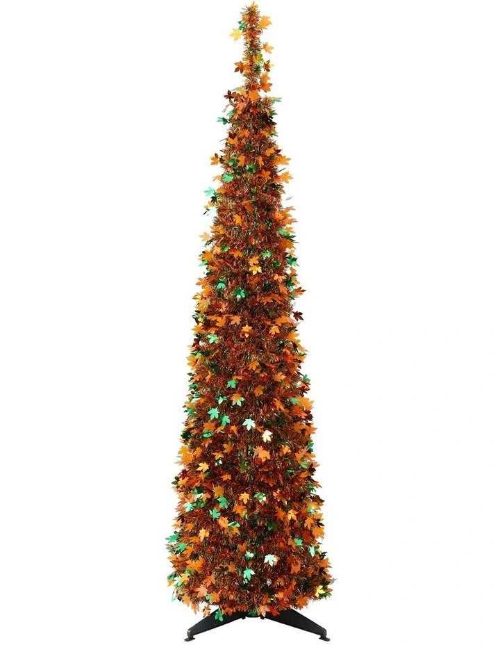 Jingle Jollys 160cm Pop Up Christmas Tree Artificial Christmas Tree Golden Maple Leaf image 1