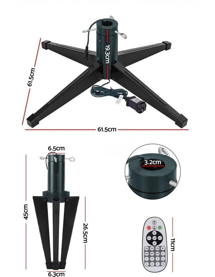 Jingle Jollys Christmas Tree Stand 360 Rotating for Xmas Tree Up to 2.7M with Remote Control image 2