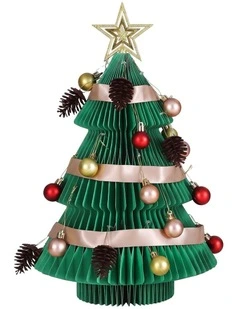 Jingle Jollys Paper Christmas Tree 47CM w/ Star Topper Xmas Decor Tabletop Green DIY Ornament Set