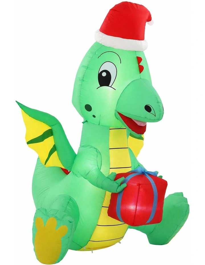 Jingle Jollys Christmas Inflatable Dragon 1.8M Height LED Outdoor Decorations Illuminated image 1