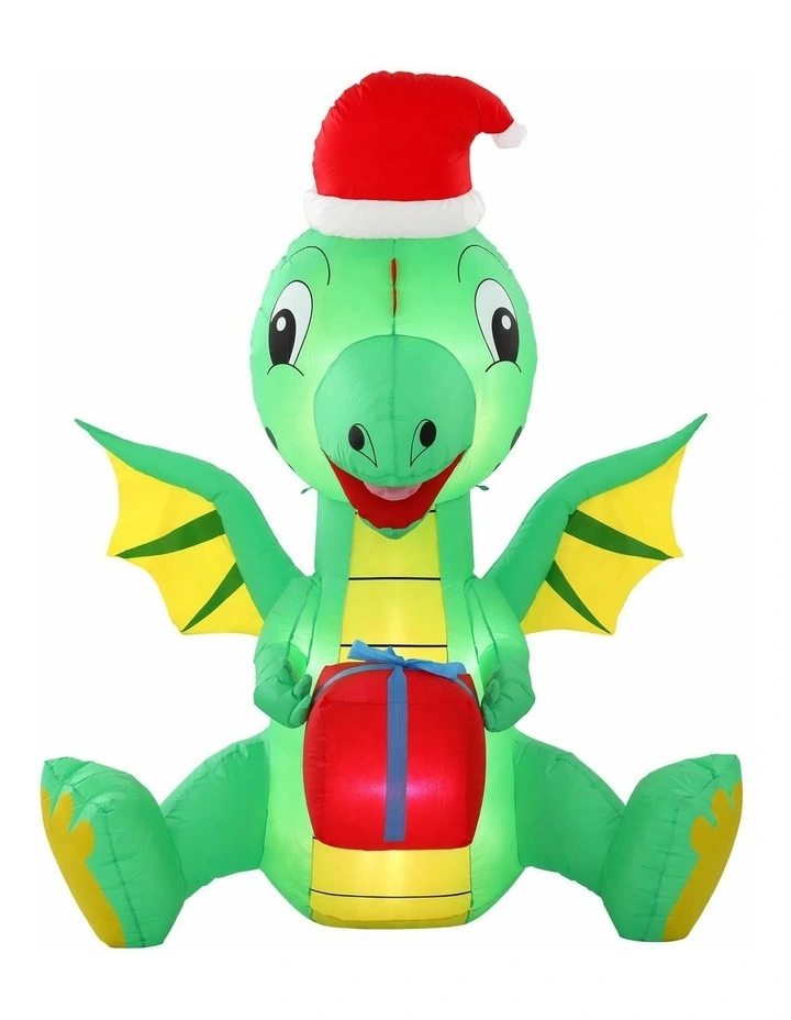 Jingle Jollys Christmas Inflatable Dragon 1.8M Height LED Outdoor Decorations Illuminated image 3