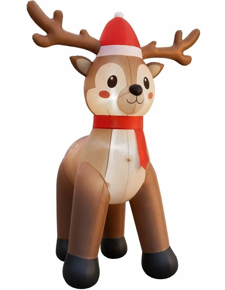 Jingle Jollys Christmas Inflatable Reindeer 2.5M Illuminated Decorations image 1