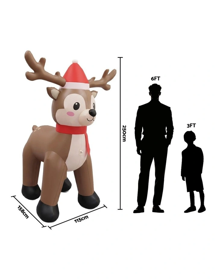 Jingle Jollys Christmas Inflatable Reindeer 2.5M Illuminated Decorations image 2