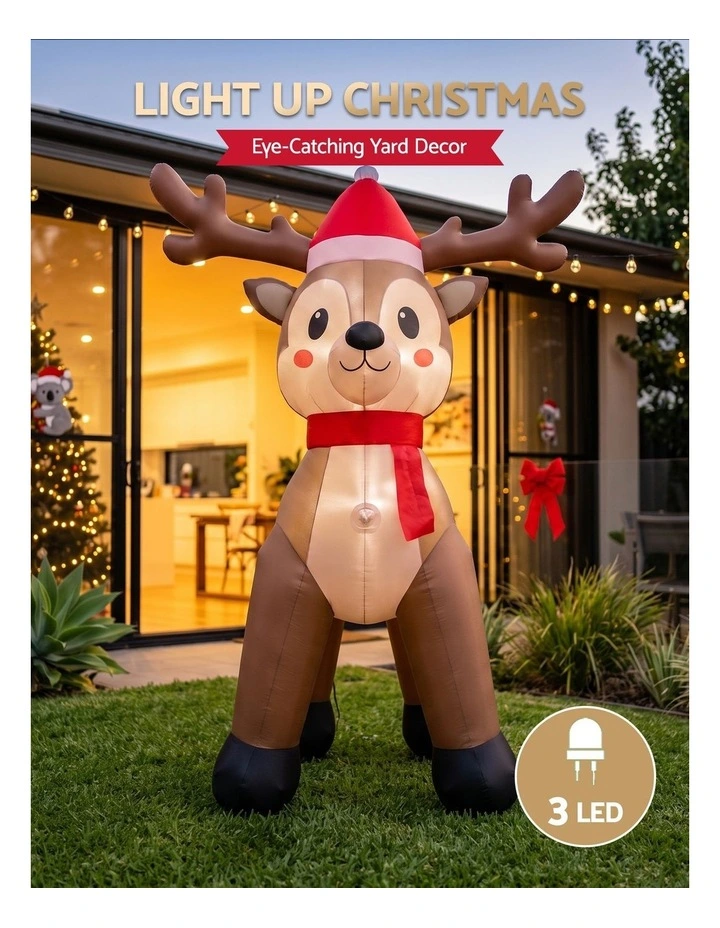 Jingle Jollys Christmas Inflatable Reindeer 2.5M Illuminated Decorations image 4