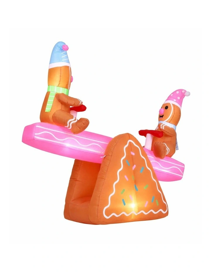 Jingle Jollys Christmas Inflatable Seesaw 1.8M Height LED Outdoor Decorations Illuminated image 1