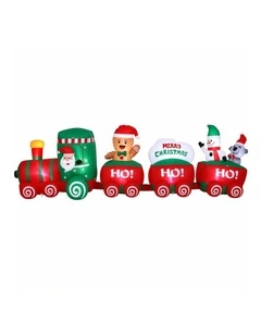 Jingle Jollys Christmas Inflatable Santa Train 3.6M Length LED Decorations Illuminated