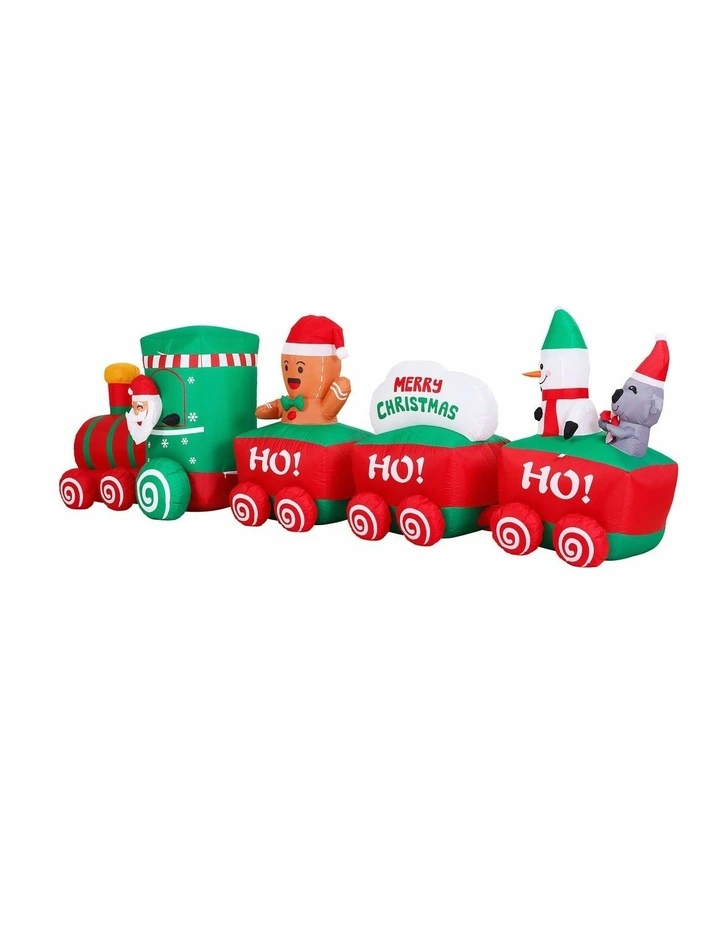 Jingle Jollys Christmas Inflatable Santa Train 3.6M Length LED Decorations Illuminated image 3