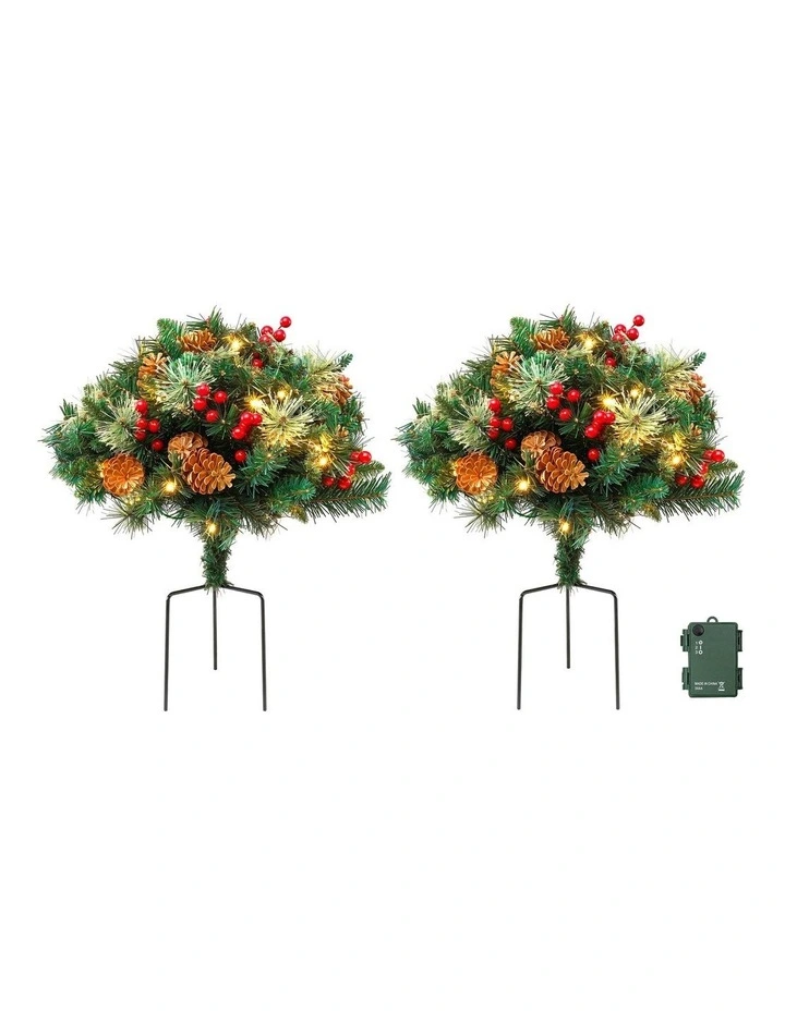 Jingle Jollys 2 Pack 45cm Lighted Artificial Christmas Tree Pathway Xmas Trees image 1