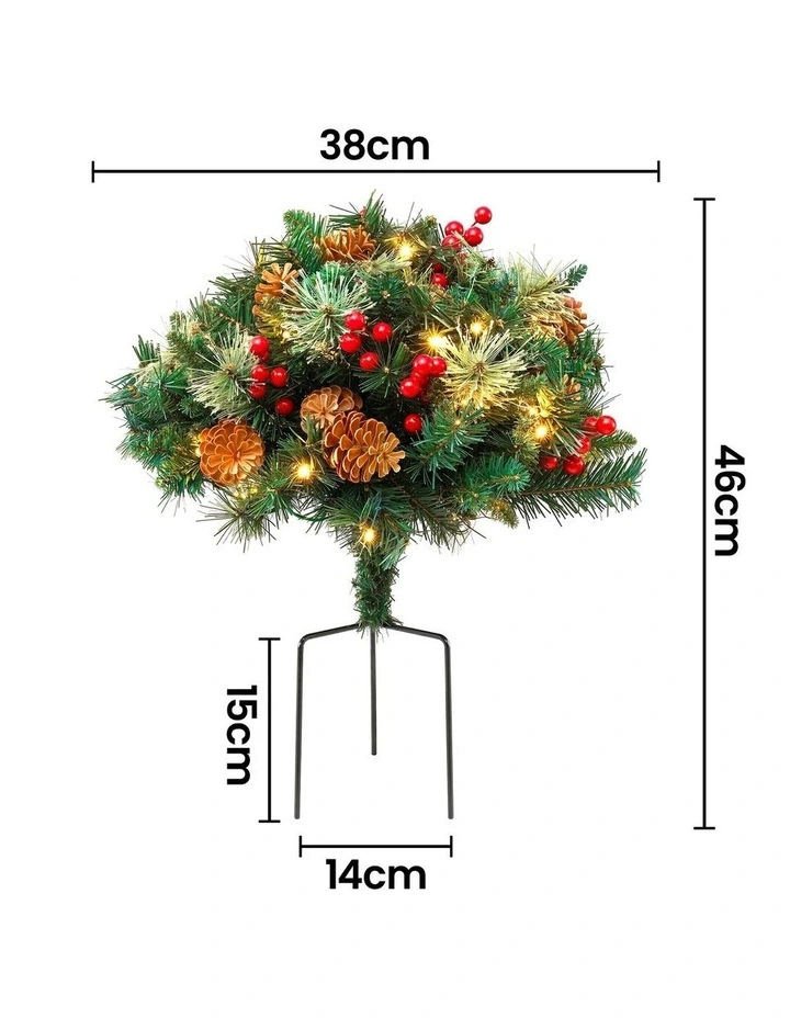 Jingle Jollys 2 Pack 45cm Lighted Artificial Christmas Tree Pathway Xmas Trees image 2