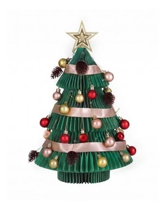 Jingle Jollys Paper Christmas Tree 61CM w/ Star Topper Xmas Decor Tabletop Green DIY Ornament Set