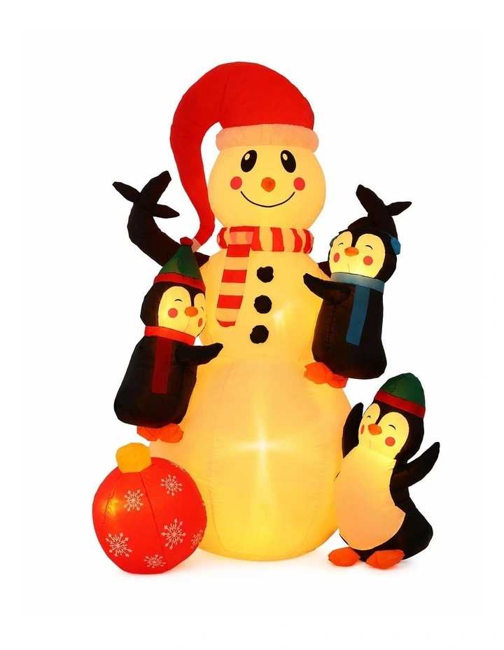 Jingle Jollys Christmas Inflatable Snowman 1.8M Height LED Outdoor Decorations Warm Light image 1