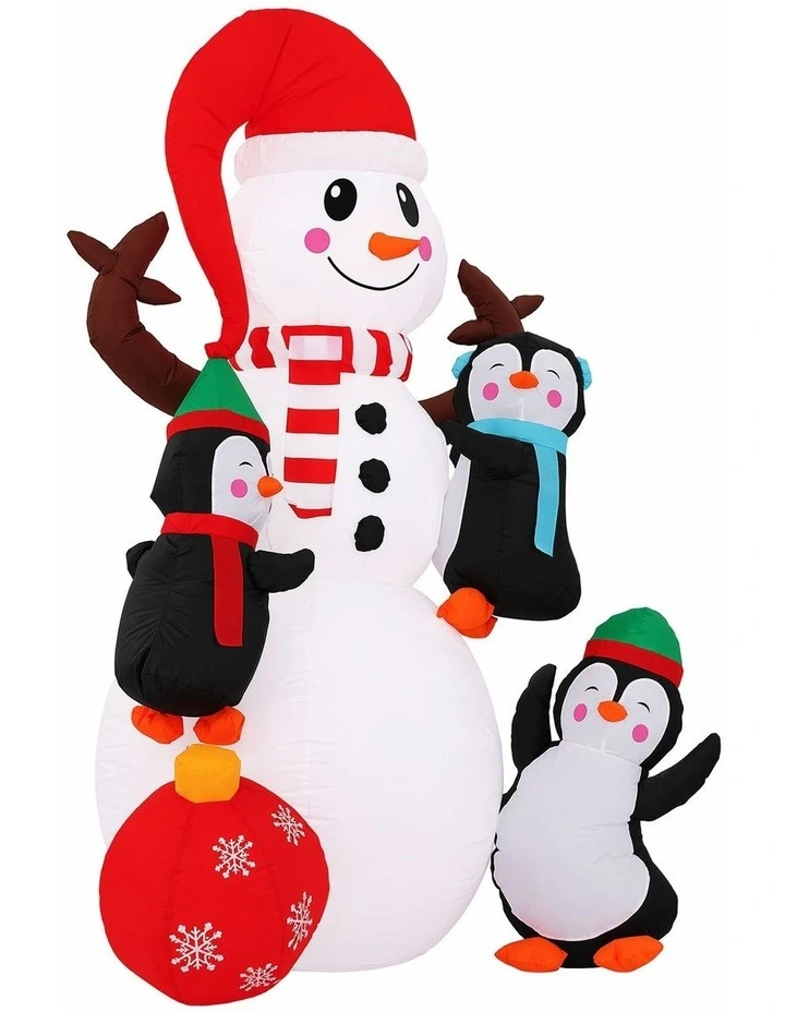 Jingle Jollys Christmas Inflatable Snowman 1.8M Height LED Outdoor Decorations Warm Light image 3