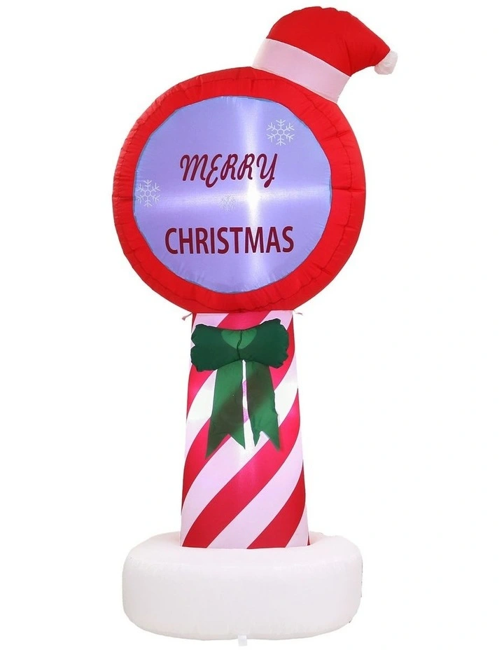 Jingle Jollys Christmas Inflatable Pole 1.8M Height LED Outdoor Decorations Illuminated image 1