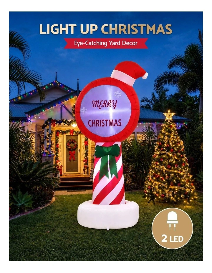 Jingle Jollys Christmas Inflatable Pole 1.8M Height LED Outdoor Decorations Illuminated image 4