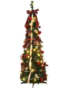 Jingle Jollys Pop Up Christmas Tree Pre Decorated Artificial Christmas Tree 160cm