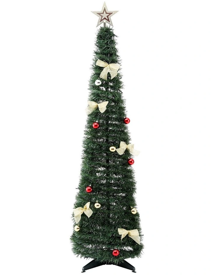 Jingle Jollys Pop Up Christmas Tree Pre Decorated Multicolour LED 155cm image 3