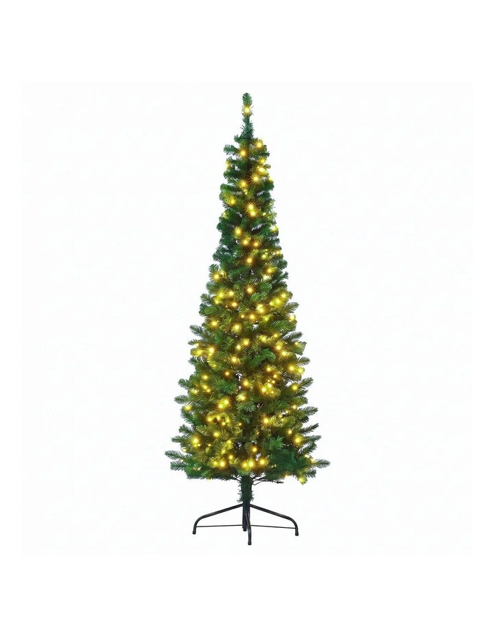 Jingle Jollys 1.8m Pre-Lit Christmas Tree Slim Pencil Xmas Tree Corner Tree image 1