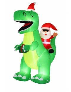 Jingle Jollys Christmas Inflatable Dinosaur 2.5M Illuminated Decorations