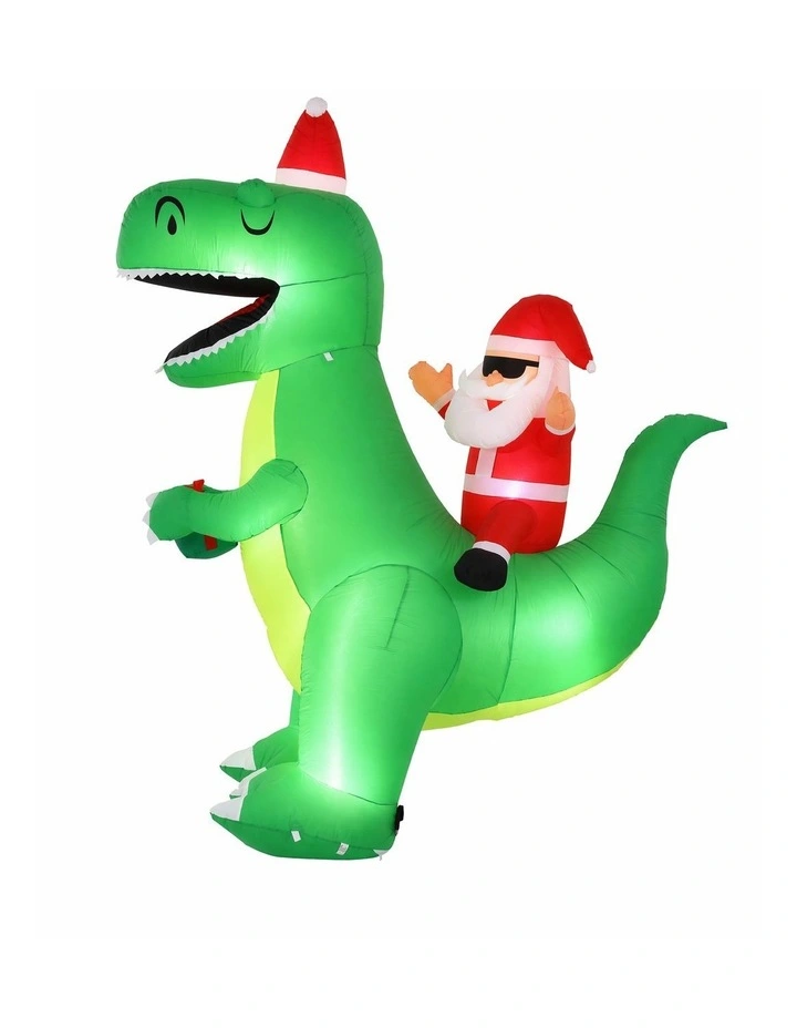 Jingle Jollys Christmas Inflatable Dinosaur 2.5M Illuminated Decorations image 3