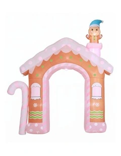 Jingle Jollys Christmas Inflatable Gingerbread Man Candy 3.2M Illuminated Decorations