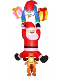 Jingle Jollys Christmas Inflatable Climbing Santa 3.5M Height LED Decorations Illuminated