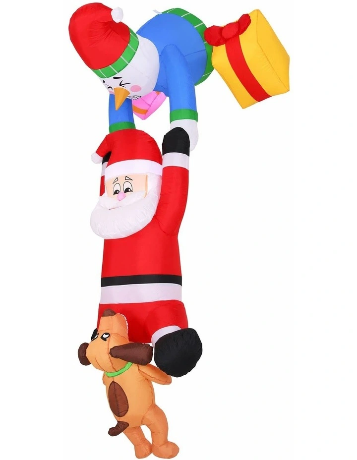 Jingle Jollys Christmas Inflatable Climbing Santa 3.5M Height LED Decorations Illuminated image 3