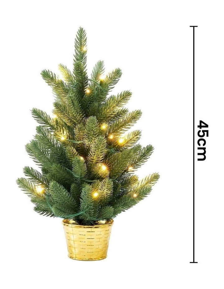 Jingle Jollys 45cm Artificial Christmas Tree Mini Christmas Tree Warm Light image 2
