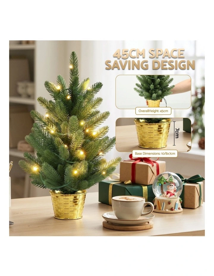 Jingle Jollys 45cm Artificial Christmas Tree Mini Christmas Tree Warm Light image 4