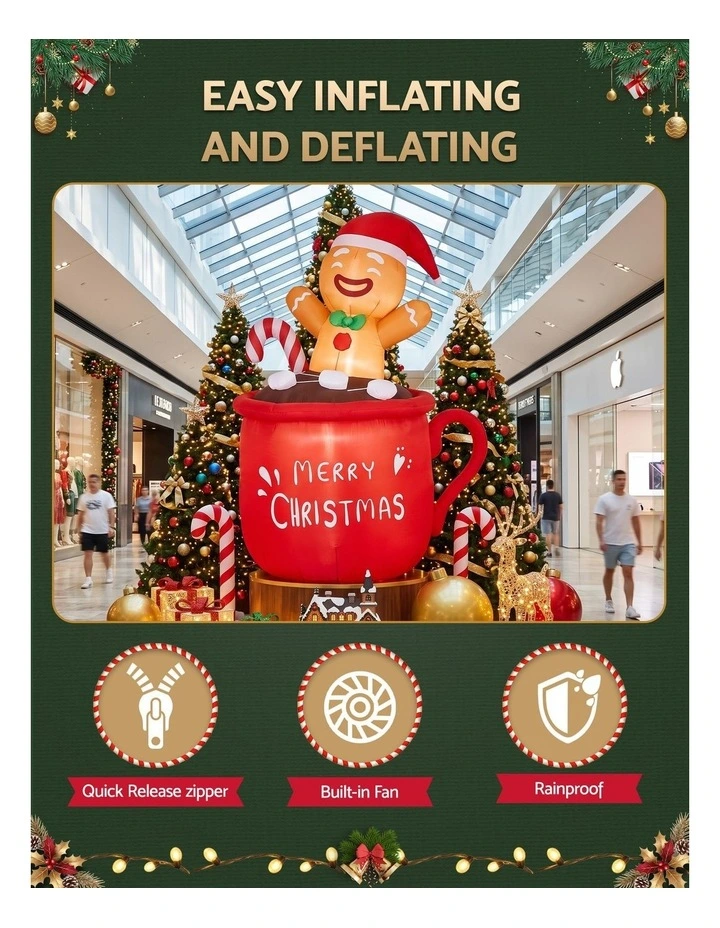 Jingle Jollys Christmas Inflatable Cup 1.8M Height LED Outdoor Decorations Illuminated image 5