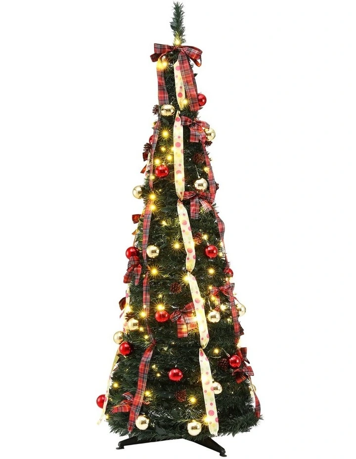 Jingle Jollys Pop Up Christmas Tree Pre Decorated Artificial Christmas Tree 197cm image 1