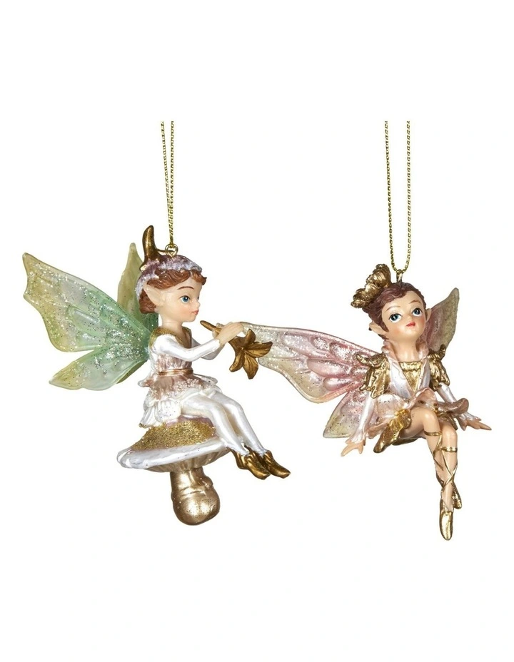 Christabelle 3 Fairy Christmas Ornaments Assorted Novelty Figures 10cm Decorations Hanging Baubles image 5