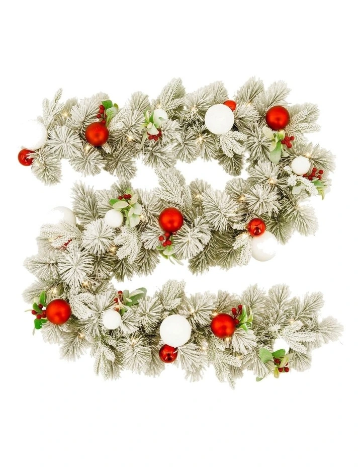 Christabelle 2.74m Snowy Elegance Christmas Garland Pre Lit Warm White image 1