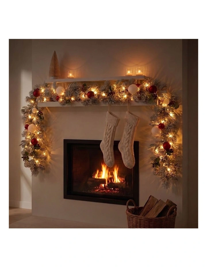 Christabelle 2.74m Snowy Elegance Christmas Garland Pre Lit Warm White image 5