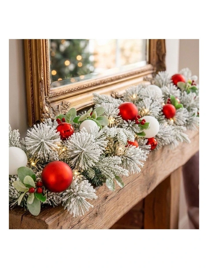 Christabelle 2.74m Snowy Elegance Christmas Garland Pre Lit Warm White image 6