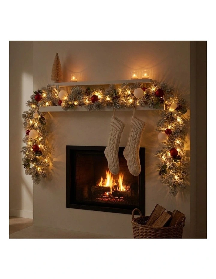 Christabelle 2.74m Snowy Elegance Christmas Garland Pre Lit Warm White image 7