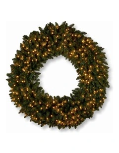 Christabelle 1.52m Nordic Pine Christmas Wreath Pre Lit White LED Large Statement Front Door
