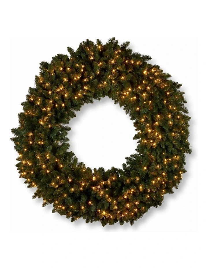 Christabelle 1.52m Nordic Pine Christmas Wreath Pre Lit White LED Large Statement Front Door image 1